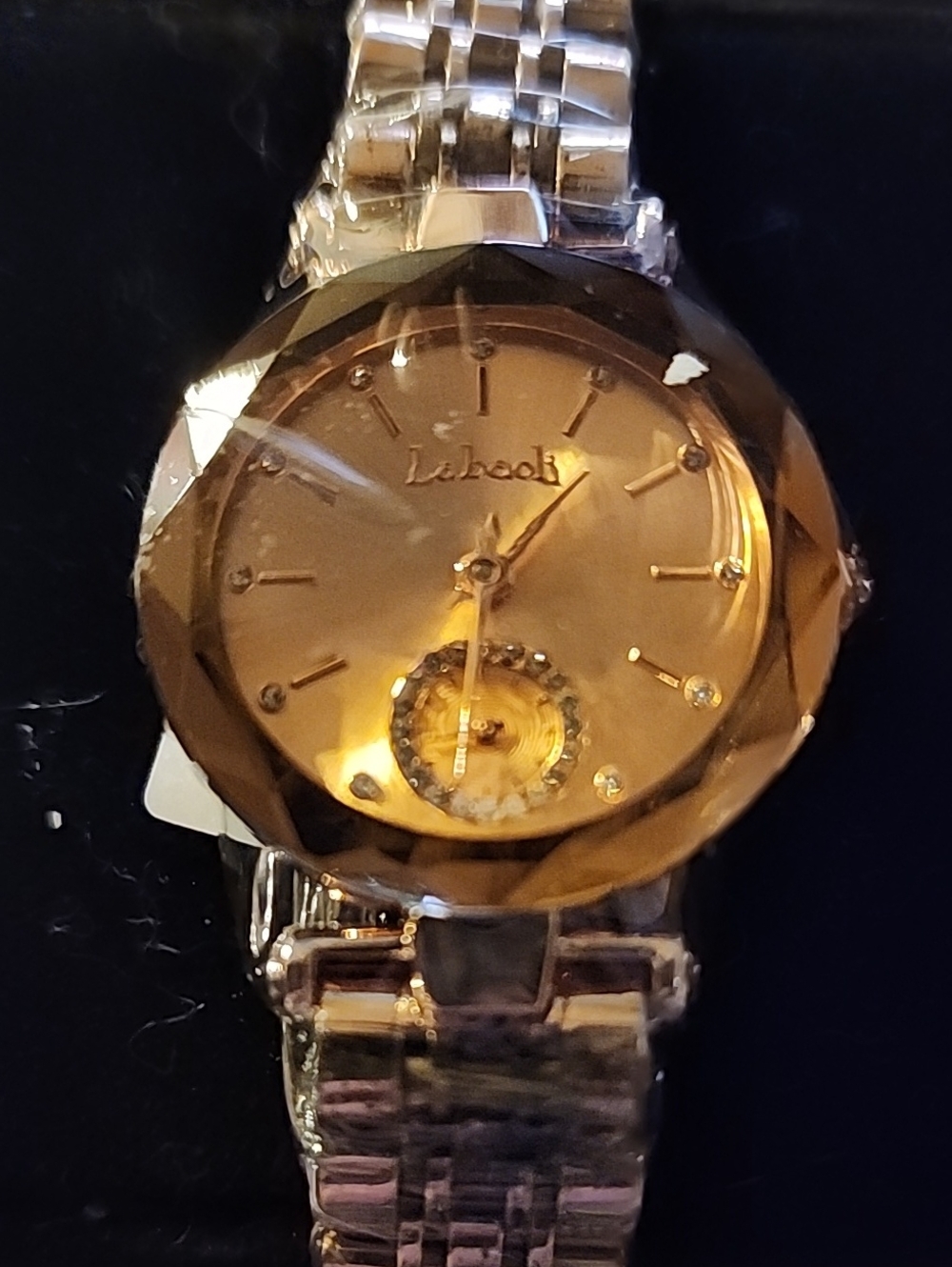 Women's Gold-Tone Faceted Crystal Watch